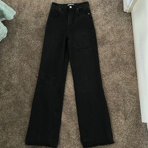 Black ripped zara jeans brand new never worn